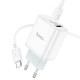 Зарядний пристрій HOCO C105A Stage 1xUSB-C PD20W + 1xUSB QC 3.0 + cable USB-C to USB-C White (6931474782922)