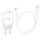 Зарядний пристрій HOCO C105A Stage 1xUSB-C PD20W + 1xUSB QC 3.0 + cable USB-C to USB-C White (6931474782922)