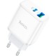 Зарядний пристрій HOCO C105A Stage 1xUSB-C PD20W + 1xUSB QC 3.0 + cable USB-C to USB-C White (6931474782922)