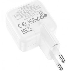 Зарядний пристрій HOCO C111A Lucky 1xUSB-C PD30W + 1xUSB QC3.0 White (6931474790866) - Фото