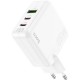 Зарядний пристрій HOCO C115A Header 2xUSB-C PD65W + 1xUSB QC3.0 GaN White (6931474798312)