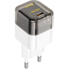 Зарядний пристрій HOCO C125A Transparent USB-C PD20W Transparent Black (6931474798336) - Фото