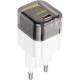 Зарядний пристрій HOCO C125A Transparent USB-C PD20W Transparent Black (6931474798336)