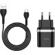 Зарядний пристрій HOCO C12Q Smart USB QC3.0 + cable USB to USB-C 18 W Black (6931474716293)