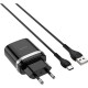 Зарядний пристрій HOCO C12Q Smart USB QC3.0 + cable USB to USB-C 18 W Black (6931474716293)
