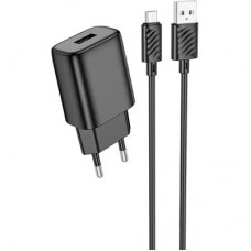 Зарядний пристрій HOCO C134A Solid USB + cable USB to Micro 5P Black (6942007621335) - Фото