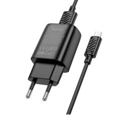 Зарядний пристрій HOCO C134A Solid USB + cable USB to Micro 5P Black (6942007621335) - Фото