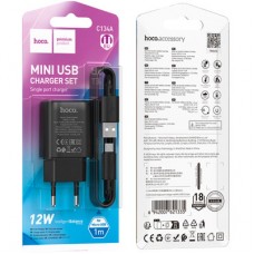 Зарядний пристрій HOCO C134A Solid USB + cable USB to Micro 5P Black (6942007621335) - Фото