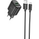Зарядний пристрій HOCO C140A Smart USB QC3.0 + USB to cable Micro Black (6942007627801)