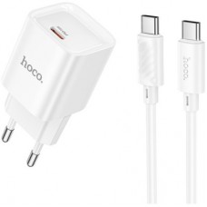 Зарядний пристрій HOCO C146A Charm USB-C PD20W + cable USB-C to USB-C White (6942007630269) - Фото