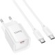 Зарядний пристрій HOCO C146A Charm USB-C PD20W + cable USB-C to USB-C White (6942007630269)