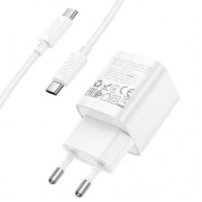 Зарядний пристрій HOCO C146A Charm USB-C PD20W + cable USB-C to USB-C White (6942007630269) - Фото