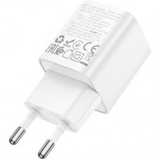 Зарядний пристрій HOCO C147A Charm 1xUSB-C PD20W + 1xUSB QC 3.0 White (6942007630276) - Фото
