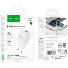 Зарядний пристрій HOCO C147A Charm 1xUSB-C PD20W + 1xUSB QC 3.0 White (6942007630276) - Фото