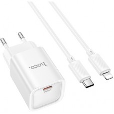 Зарядний пристрій HOCO C148A Charm USB-C PD30W + cable USB-C to Lightning White (6942007630313) - Фото