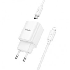 Зарядний пристрій HOCO C148A Charm USB-C PD30W + cable USB-C to Lightning White (6942007630313) - Фото