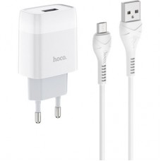 Зарядний пристрій HOCO C72A Glorious USB + cable Micro 10.5 W White (6931474713001) - Фото