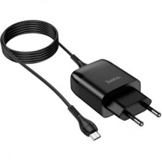 Зарядний пристрій HOCO C72Q Glorious USB QC3.0 + cable USB to Micro 5P 18 W Black (6931474732521) - Фото