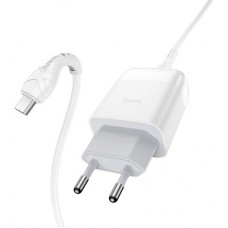 Зарядний пристрій HOCO C72Q Glorious USB QC3.0 + cable USB to Micro 5P 18 White (6931474732538) - Фото