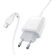 Зарядний пристрій HOCO C72Q Glorious USB QC3.0 + cable USB to Micro 5P 18 White (6931474732538)