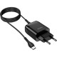 Зарядний пристрій HOCO C72Q Glorious USB QC3.0 + cable USB to USB-C 18 W Black (6931474732545)