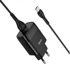 Зарядний пристрій HOCO C72Q Glorious USB QC3.0 + cable USB to USB-C 18 W Black (6931474732545) - Фото