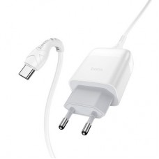 Зарядний пристрій HOCO C72Q Glorious USB QC3.0 + cable USB to USB-C 18 White (6931474732552) - Фото