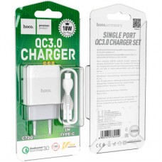 Зарядний пристрій HOCO C72Q Glorious USB QC3.0 + cable USB to USB-C 18 White (6931474732552) - Фото