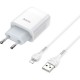 Зарядний пристрій HOCO C73A Glorious 2xUSB + cable USB to Lightning White (6931474713056)