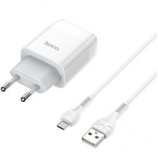 Зарядний пристрій HOCO C73A Glorious 2xUSB + cable Micro 5P 12 White (6931474713063) - Фото