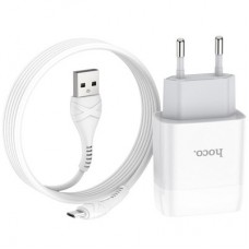 Зарядний пристрій HOCO C73A Glorious 2xUSB + cable Micro 5P 12 White (6931474713063) - Фото