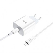 Зарядний пристрій HOCO C76A Plus Speed Source USB-C PD20W + cable USB-C to Lightning White (6931474746924) - Фото