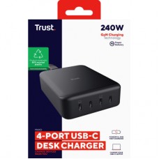 Зарядний пристрій Trust Maxo 4xUSB-C PD240W GaN Black (25413_TRUST) - Фото
