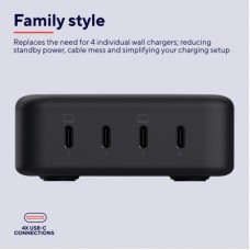 Зарядний пристрій Trust Maxo 4xUSB-C PD240W GaN Black (25413_TRUST) - Фото