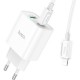Зарядний пристрій HOCO C80A Plus Rapido 1xUSB-C PD20W + 1xUSB QC 3.0 + cable USB-C to Lightning White