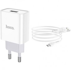 Зарядний пристрій HOCO C81A Asombroso USB + cable Micro 5P 10.5 W White (6931474727954) - Фото