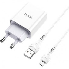 Зарядний пристрій HOCO C81A Asombroso USB + cable Micro 5P 10.5 W White (6931474727954) - Фото