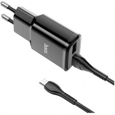 Зарядний пристрій HOCO C88A Star round 2xUSB + cable Micro 12 W Black (6931474749529) - Фото