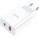 Зарядний пристрій HOCO C97A 1xUSB-C PD20W + 1xUSB QC3.0 White (6931474766076)