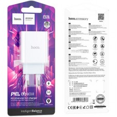 Зарядний пристрій HOCO C97A 1xUSB-C PD20W + 1xUSB QC3.0 White (6931474766076) - Фото
