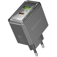 Зарядний пристрій BOROFONE BAS32A Treasure 1xUSB-C PD30W + 1xUSB QC3.0 Black (6941991110641) - Фото