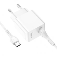 Зарядний пристрій HOCO C98A Proton USB QC3.0 + cable USB to USB-C White (6931474766878) - Фото