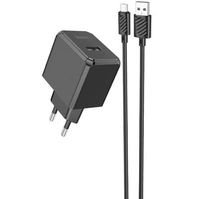 Зарядний пристрій HOCO CS11A Ocean USB + cable USB to Micro 5P 10.5 W Black (6942007603584)