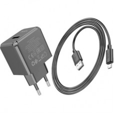 Зарядний пристрій HOCO CS11A Ocean USB + cable USB to Micro 5P 10.5 W Black (6942007603584) - Фото