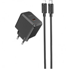 Зарядний пристрій HOCO CS13A Ocean USB-C PD20W + cable USB-C to Lightning Black (6942007603829) - Фото
