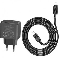 Зарядний пристрій HOCO CS13A Ocean USB-C PD20W + cable USB-C to Lightning Black (6942007603829) - Фото