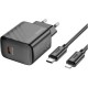Зарядний пристрій HOCO CS22A Value USB-C PD30W + cable USB-C to Lightning Black (6942007609920)