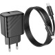 Зарядний пристрій HOCO CS22A Value USB-C PD30W + cable USB-C to Lightning Black (6942007609920)