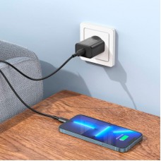 Зарядний пристрій BOROFONE BA71A Power USB-C PD20W Black (6974443387957) - Фото