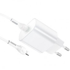 Зарядний пристрій HOCO N22 Jetta USB-C PD25W + cable USB-C to Lightning White (6931474760074) - Фото